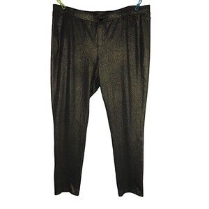 Lane Bryant Women's Black Gold Metallic Jeggings Leggings Pants Plus Size 24